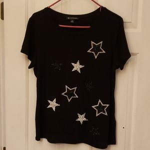 Black Sparkle Star Shirt